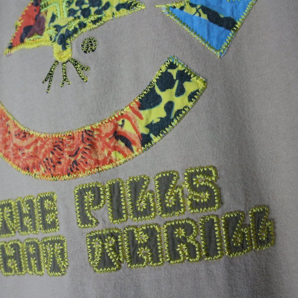 LRG Roots and Equipment Vintage Graphic T Shirt 3XL Tan Patch relaxed festival